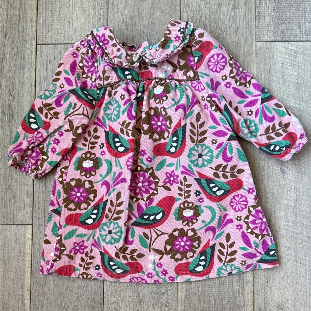 Baby Boden Bird Print Corduroy Dress 🌼